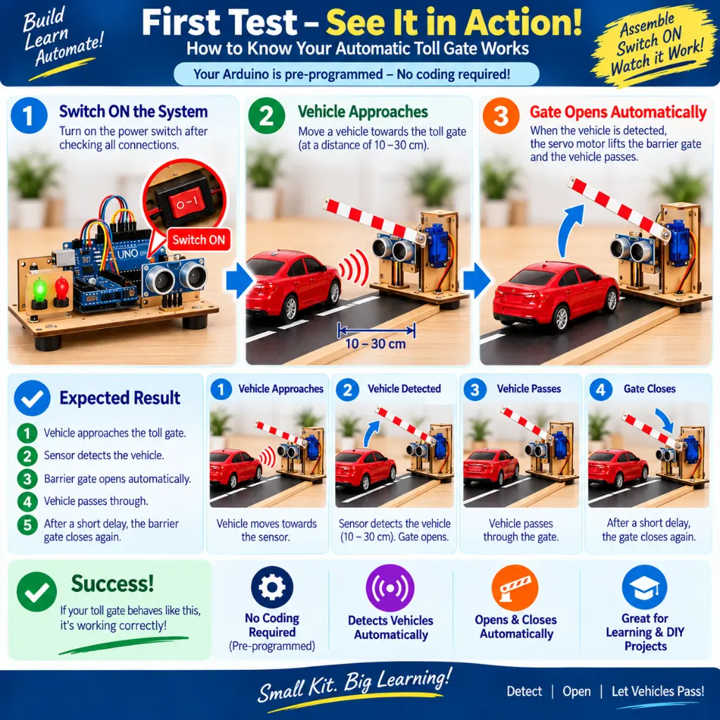 Automatic Toll Gate DIY Kit First Test / Expected Result
