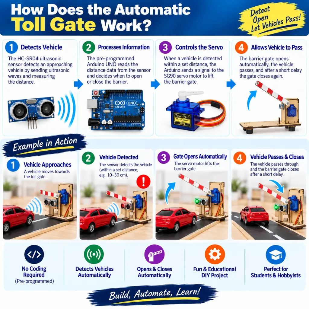 Automatic Toll Gate DIY Kit How It Works