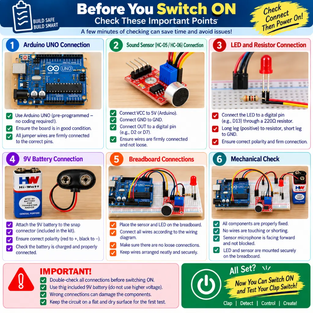 Clap Switch with Arduino and Sound Sensor project DIY kit