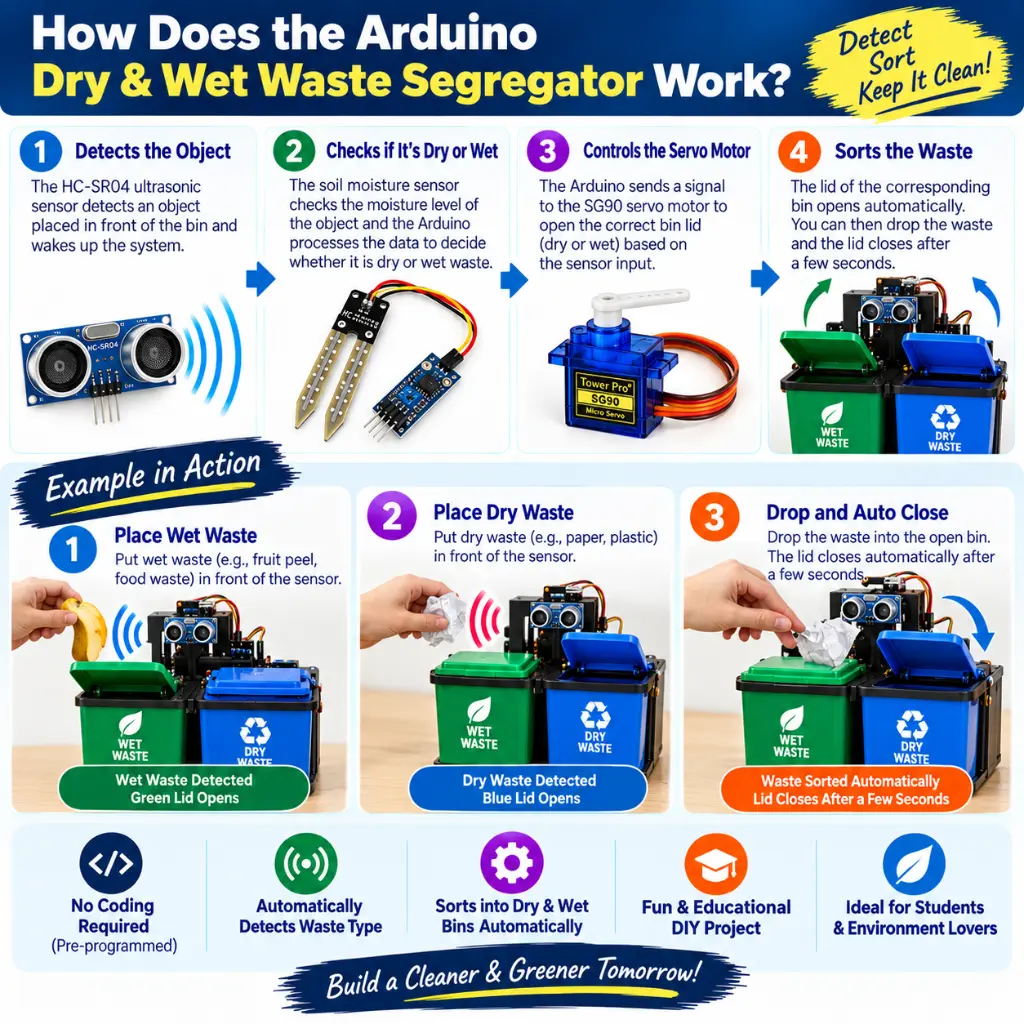 Arduino Dry & Wet Waste Segregator DIY Kit