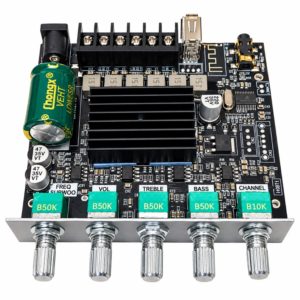Black Audio Amplifier EQ Circuit Board.webp