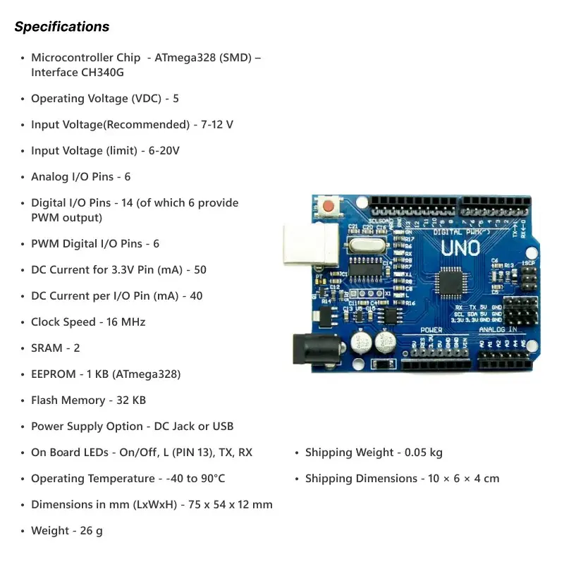 Arduino Uno R3 CH340G ATMega328P Development Board Compatible with Arduino 3.webp