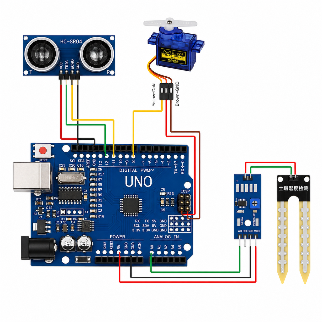 Arduino Dry & Wet Waste Segregator DIY Kit