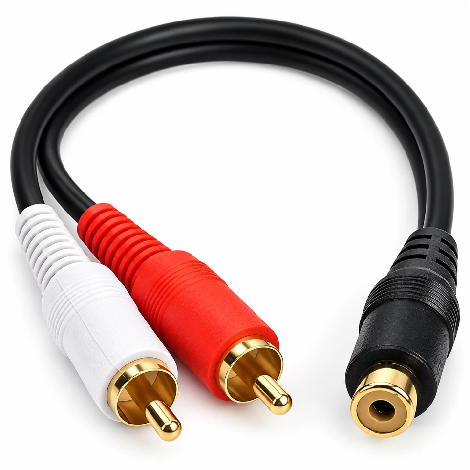 [8881548] RCA Y-Splitter Cable - 1 Female to 2 Male RCA Adapter (20cm)