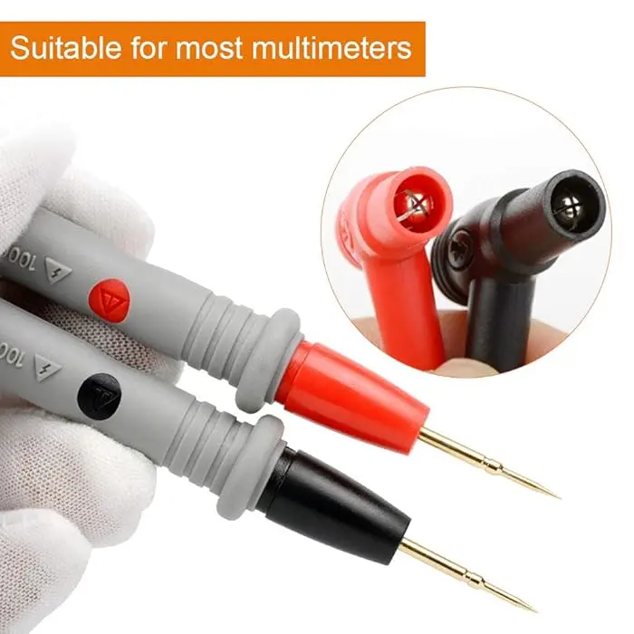 [012478] 1000V 20A Ultra-sharp Gold-plated Multimeter Test Probes Kit Banana Plug Probe