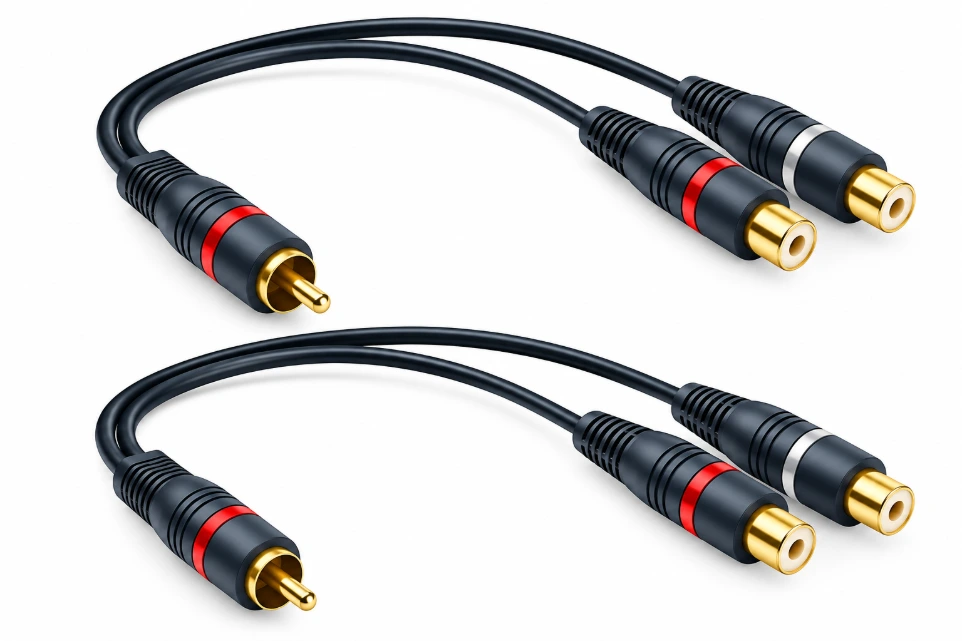 [3998547] RCA Y-Splitter Cable - 1 Male to 2 Female RCA Adapter (20cm)