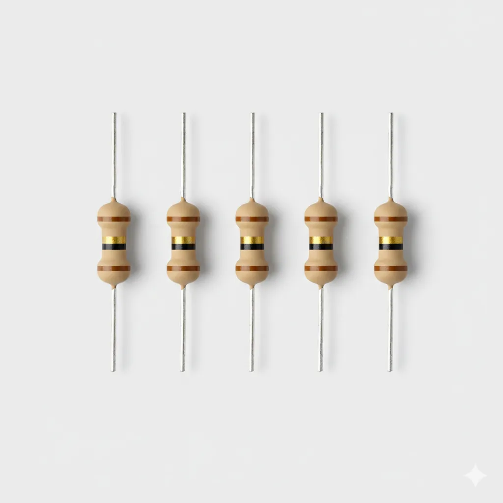 1 Ohm 0.5W Carbon Film Resistor - 5% Tolerance (Pack of 5)