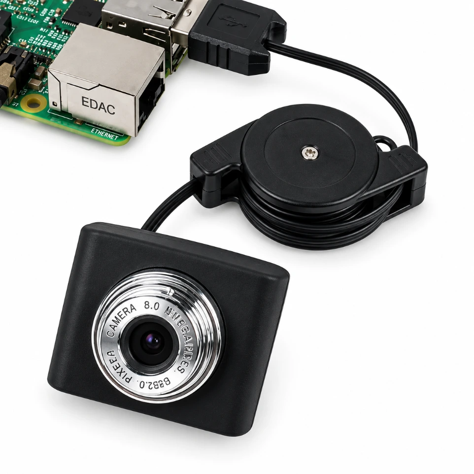 [24567] 1/4 Cmos 640X480 USB Camera with Collapsible Cable for Raspberry Pi