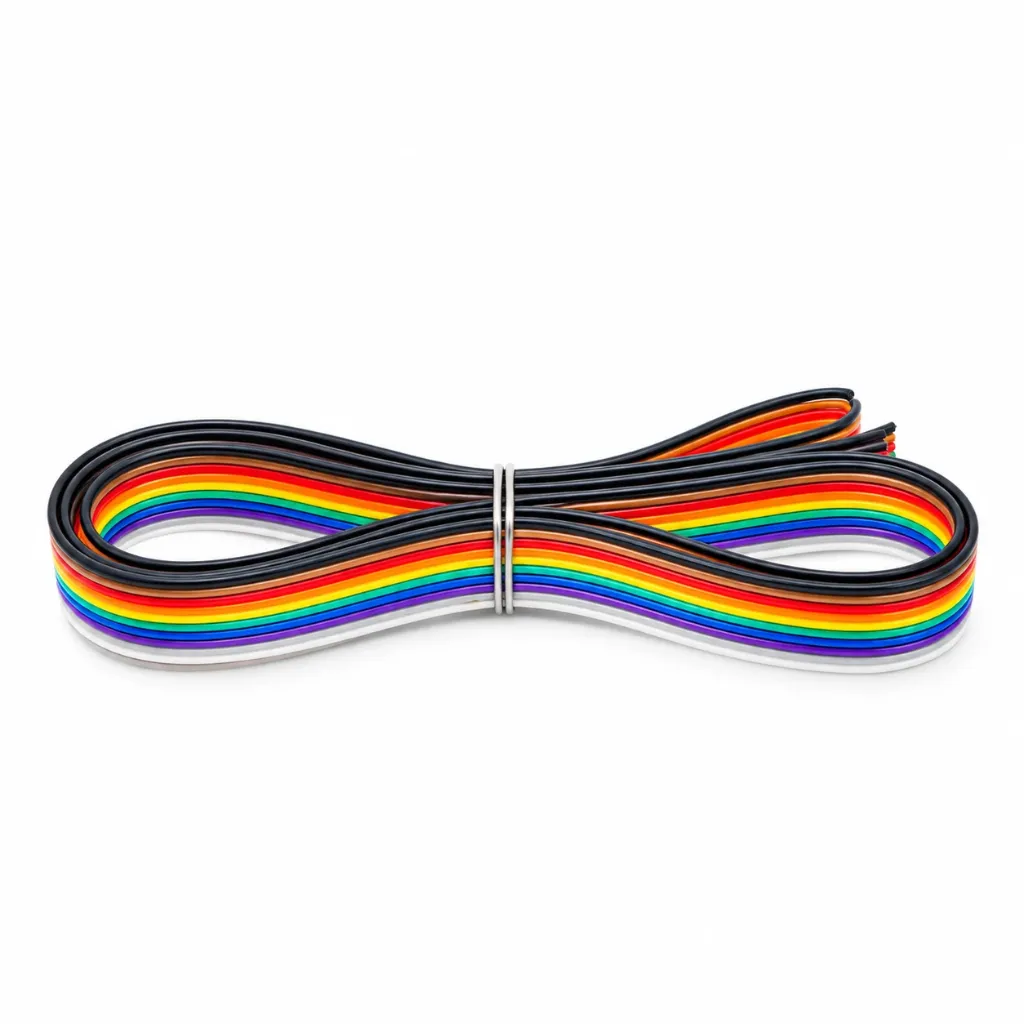 Heavy Quality 10-Wire Rainbow Color Flat Ribbon IDC Wire Cable (1 Meter)
