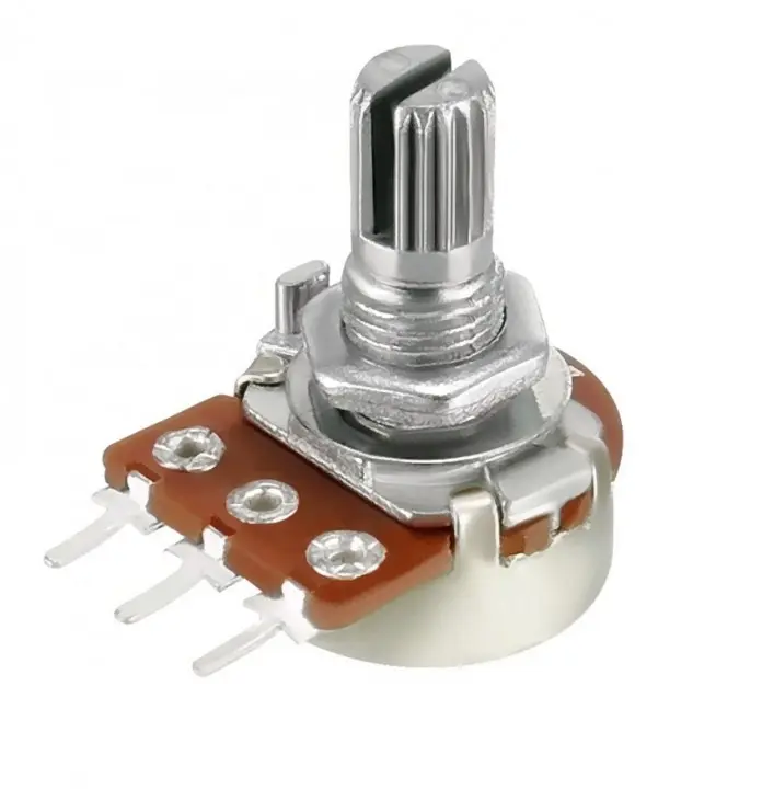 [2255887] 10K Ohm High Quality Logarithmic Taper 16mm Rotary Potentiometer - Elcon