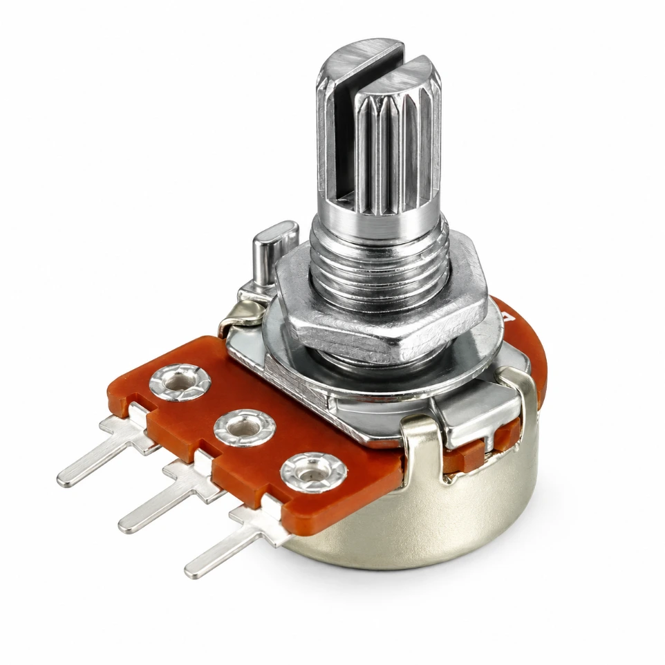 [2255887] 10K Ohm High Quality Logarithmic Taper 16mm Rotary Potentiometer - Elcon