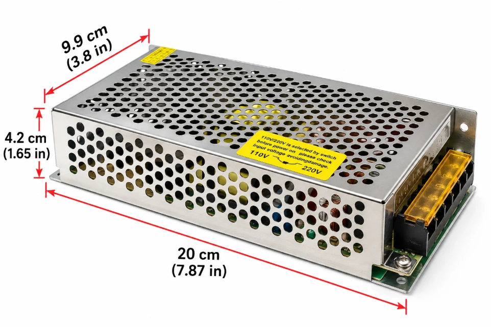[8132] 12V 10A 120W DC Metal Power Supply (SMPS) – High-Efficiency Rain-Proof Switching Power Supply for CCTV, LED Strips, and Industrial Automation