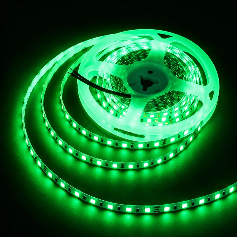 [10087] 12V Green LED Strip Light 120 LEDs/mtr 5mm Ultra-Slim Flexible Roll 5 Mter