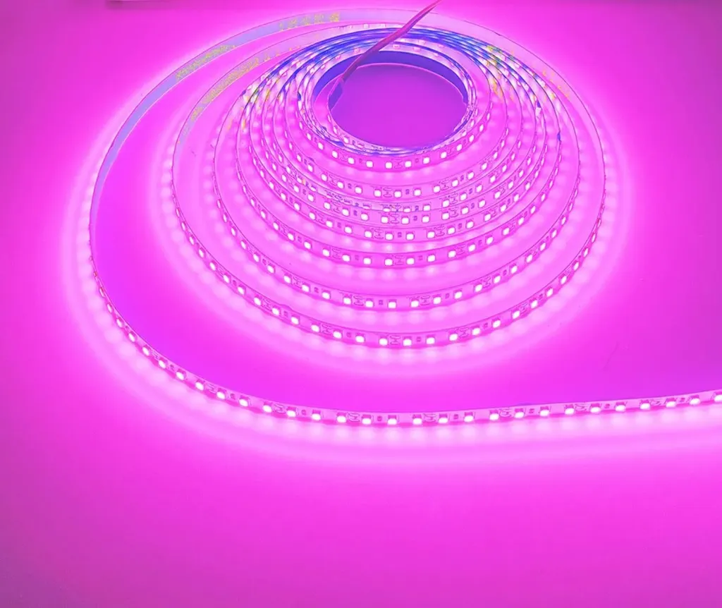[7186] 12V Pink LED Strip Light 120 LEDs/mtr 5mm Ultra-Slim Flexible Roll 5 Meter
