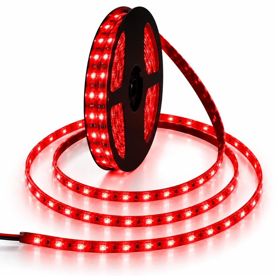 [109410] 12V Red LED Strip Light 120 LEDs/mtr 5mm Ultra-Slim Flexible Roll 5 Meter