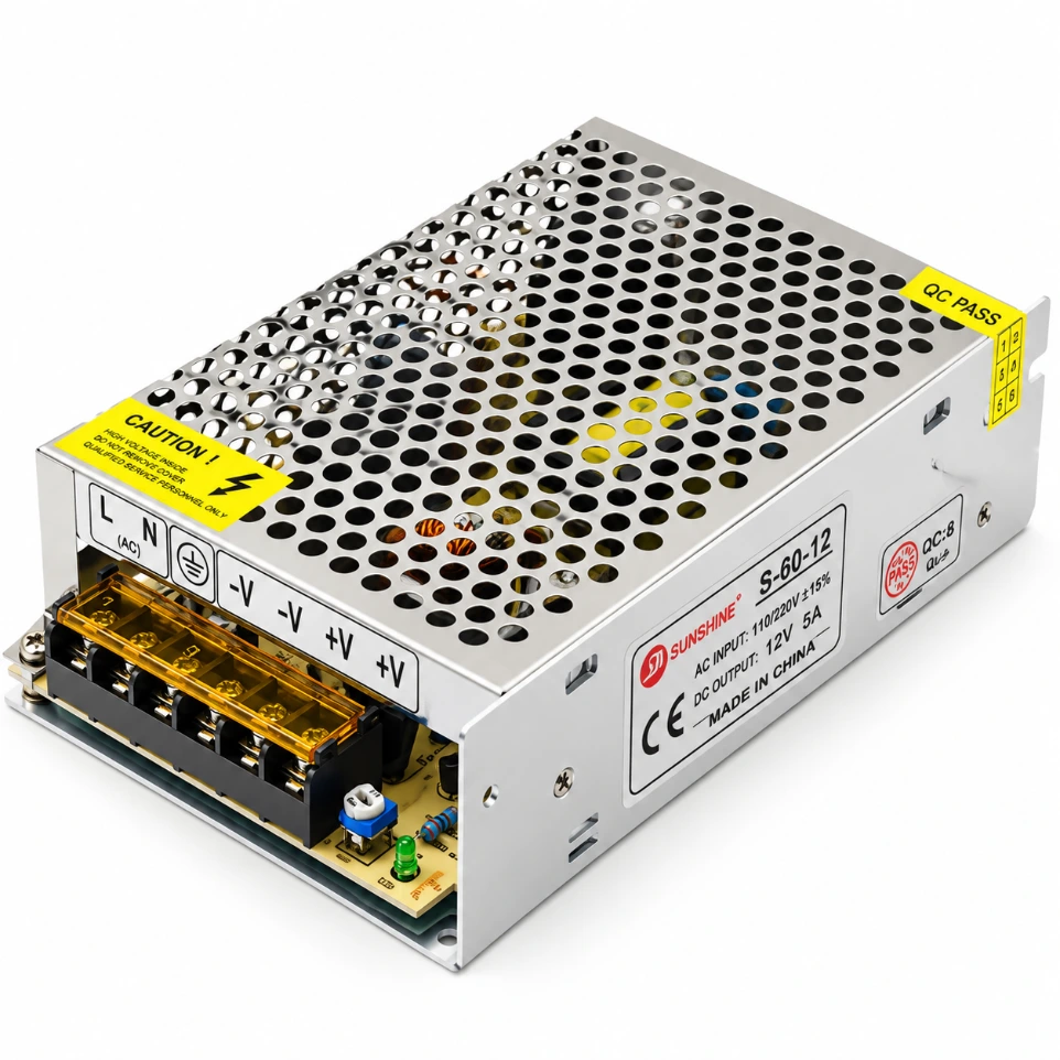 [8372432] 12V 5A 60W Metal SMPS - Compact DC Power Supply