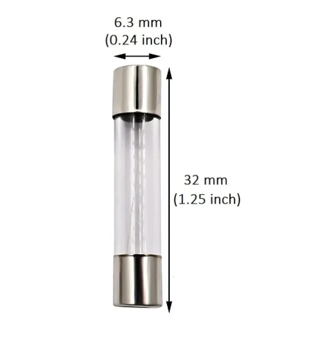 [8480] 1.5A 6.3x32mm Big Glass Fuse - 1/4" x 1-1/4" Fast-Blow Fuse (Pack of 3)