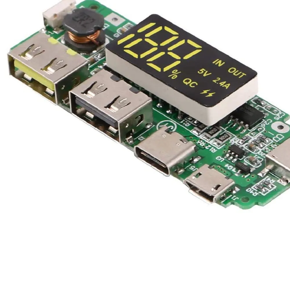 18650 5V 2.4A Lithium Battery Digital Display, Charging Module Dual, USB Output Band, Display Booster, Module