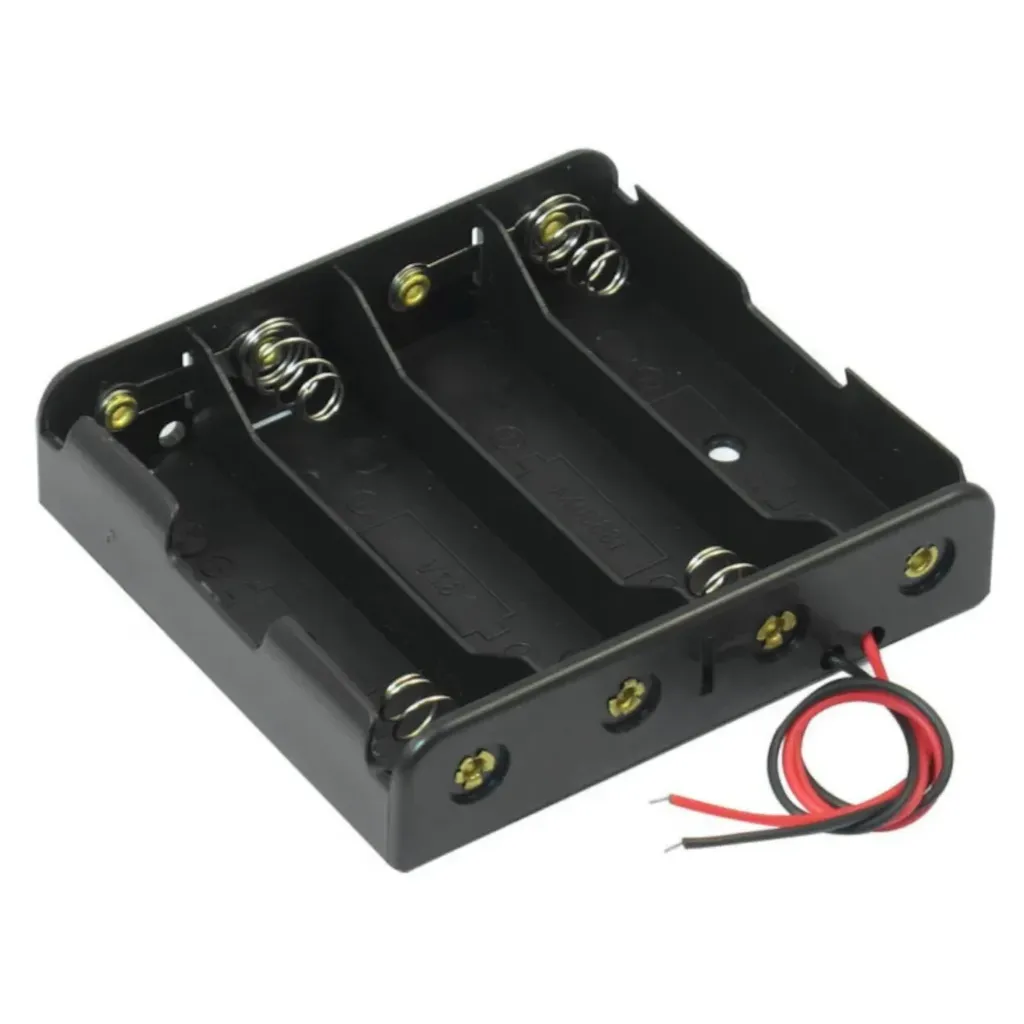 4-Cell 18650 Battery Holder Case 14.8V-16.8V Series Output for High-Torque Robotics