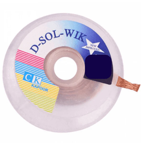 [8881400] 1-Meter Kapoor Desoldering Wick – 100% Pure Copper Braided Wire with RMA Flux Coating for Faster and Cleaner Solder Removal