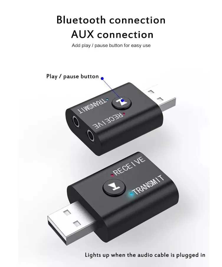 [30775] 2 in 1 Bluetooth 5.0 Transmitter & Receiver with 3.5mm AUX