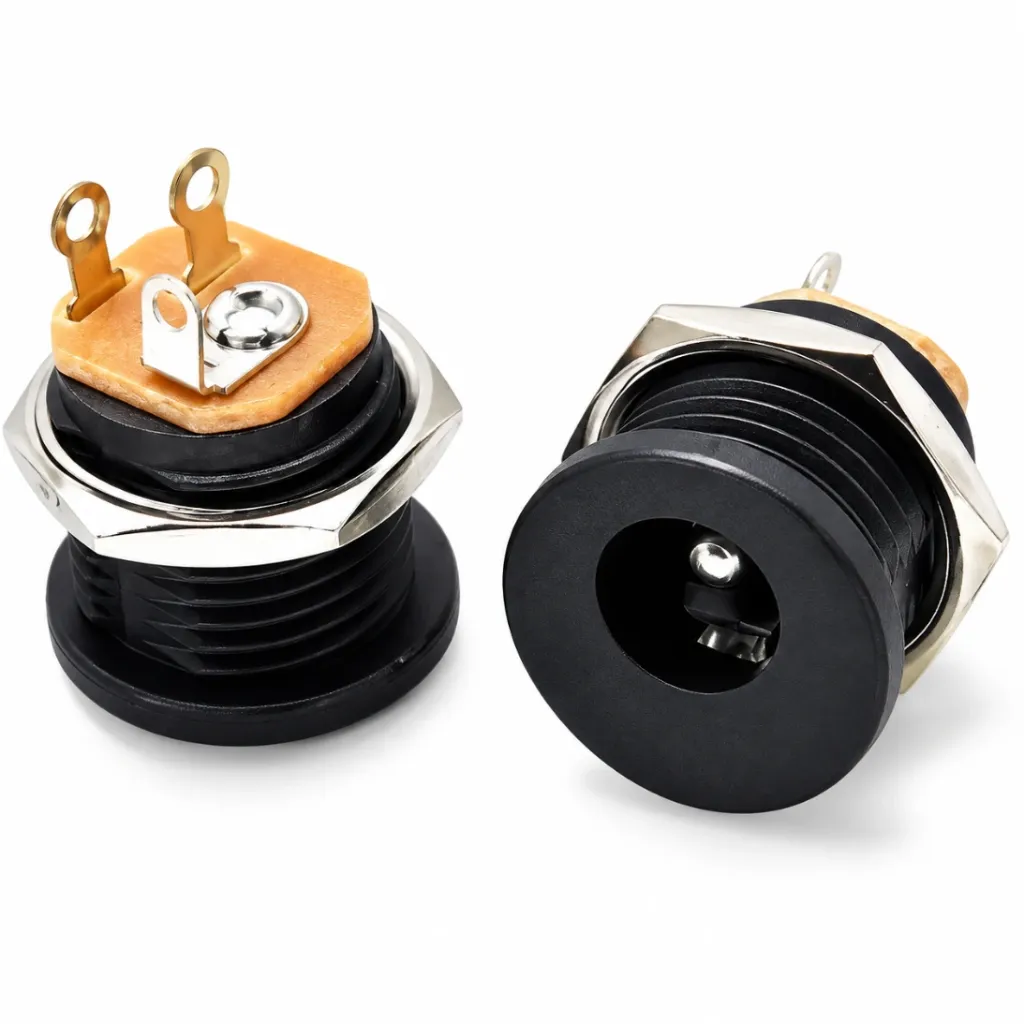 [125874] 2.1 x 5.5mm DC Power Jack Socket Female - Panel Mount with Nut