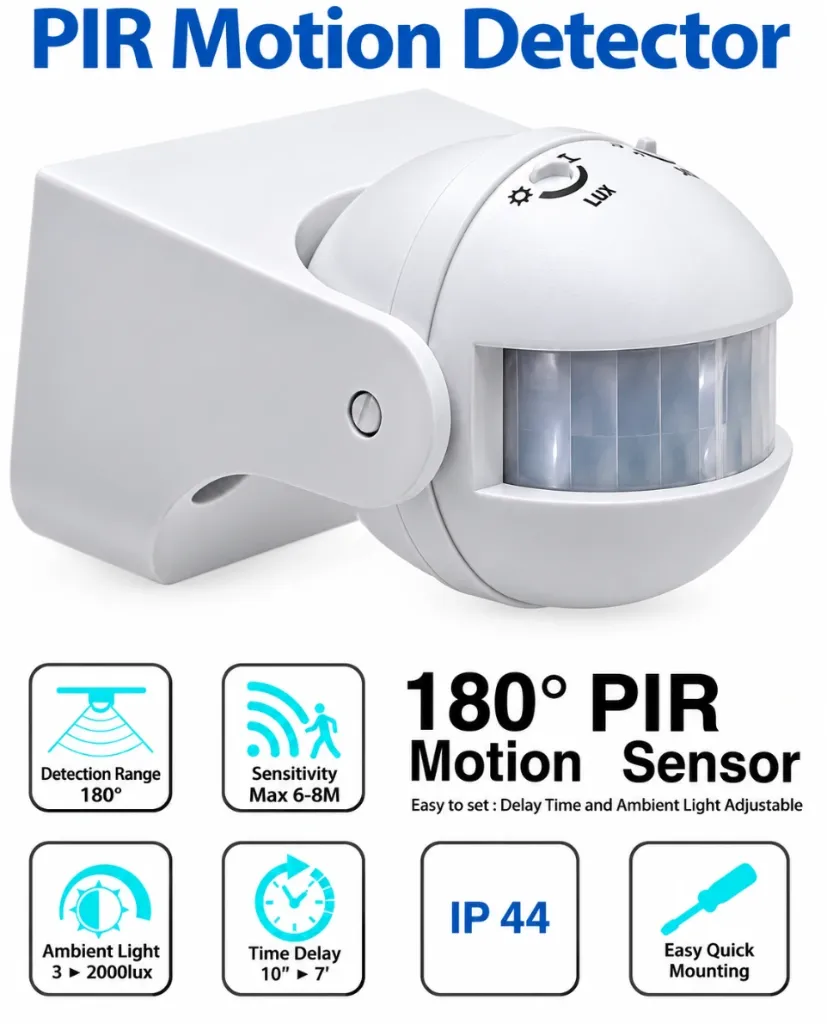 220V AC PIR Infrared Automatic Motion Detection Sensor Switch for LED and Security Lighting