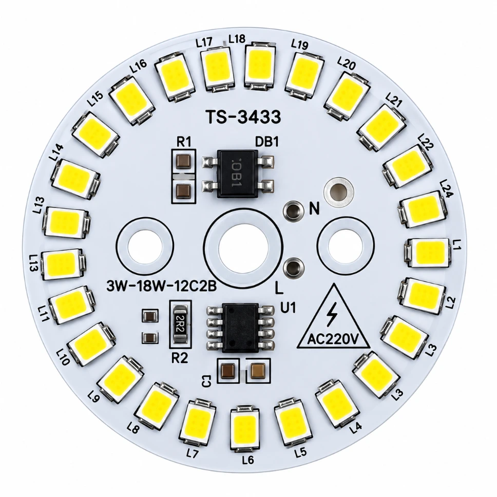 [02606] 18W LED DOB Module – Cool White 220V AC Round PCB