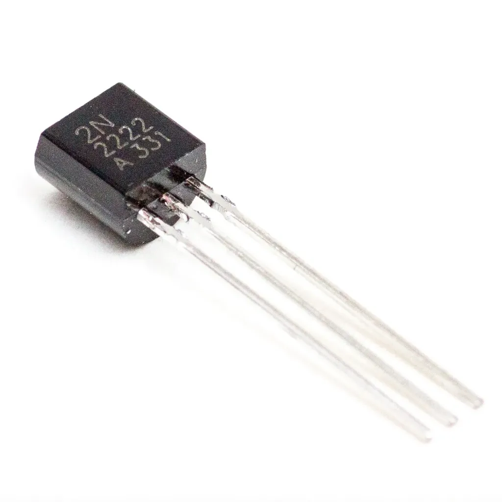 2N2222A NPN Bipolar Junction Transistor (Pack of 3) – High-Speed General Purpose BJT for Switching and Amplification – TO-92 Plastic Package