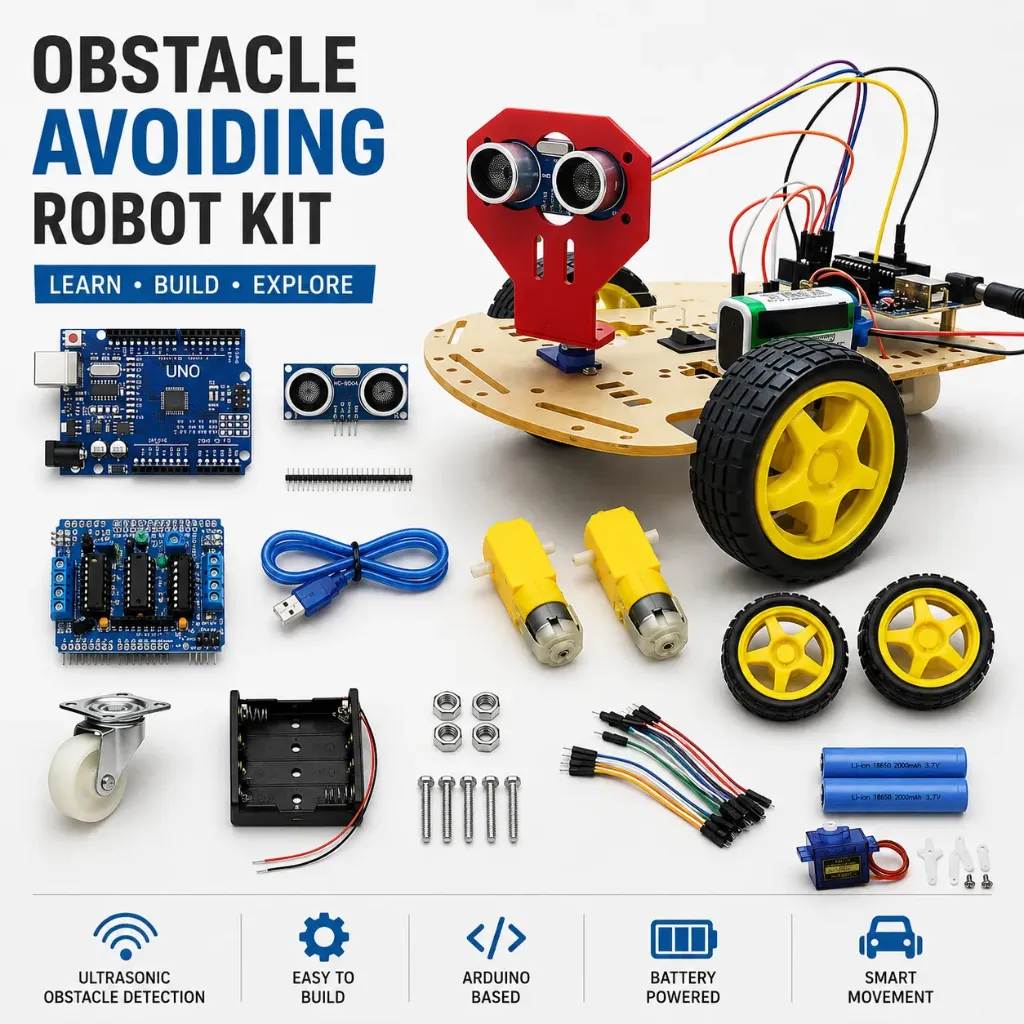 2WD Obstacle Avoiding Robot Kit