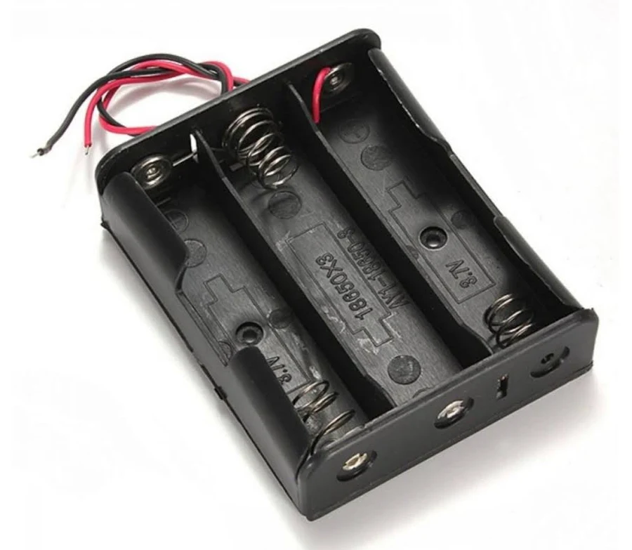 3 Cell 18650 Battery Holder Case 11.1V-12.6V Series Output for Robotics and DIY