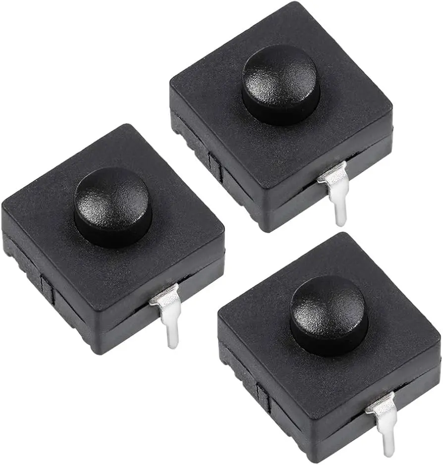 [96413] 3 Pin Vertical Mini Latching Tactile ON-ON-OFF Push Button Switch