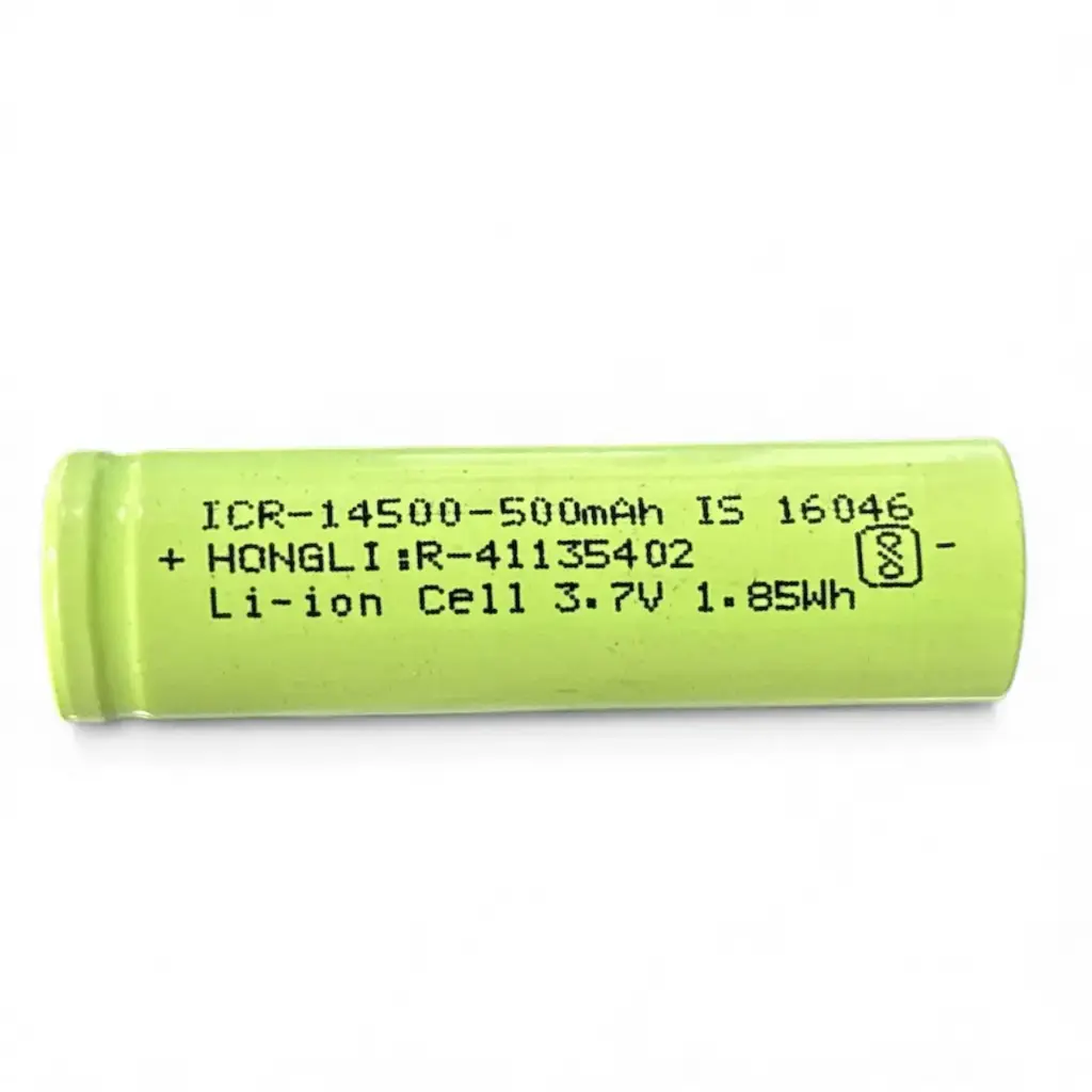 14500 3.7V 500mAh Lithium-Ion Rechargeable Battery (AA Size) for DIY Electronics and Flashlights