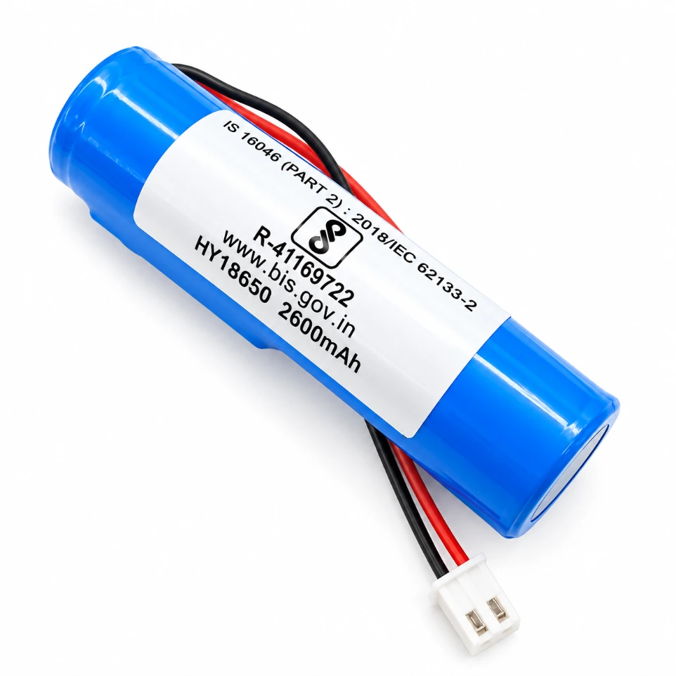 3.7V 2600mAh 18650 Lithium-Ion Protected Battery with XH2.54 2-Pin Connector