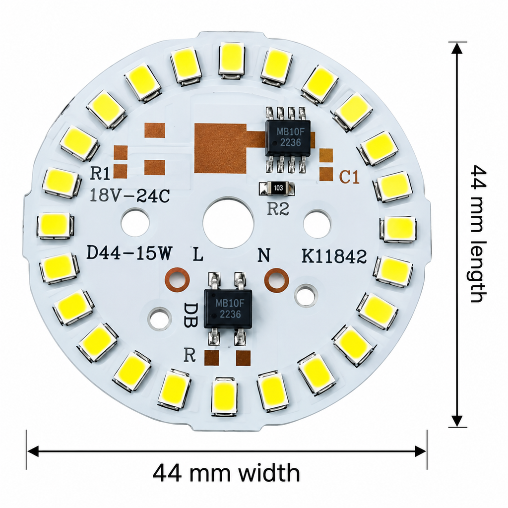 15W LED DOB Module – Cool White 220V AC Round PCB