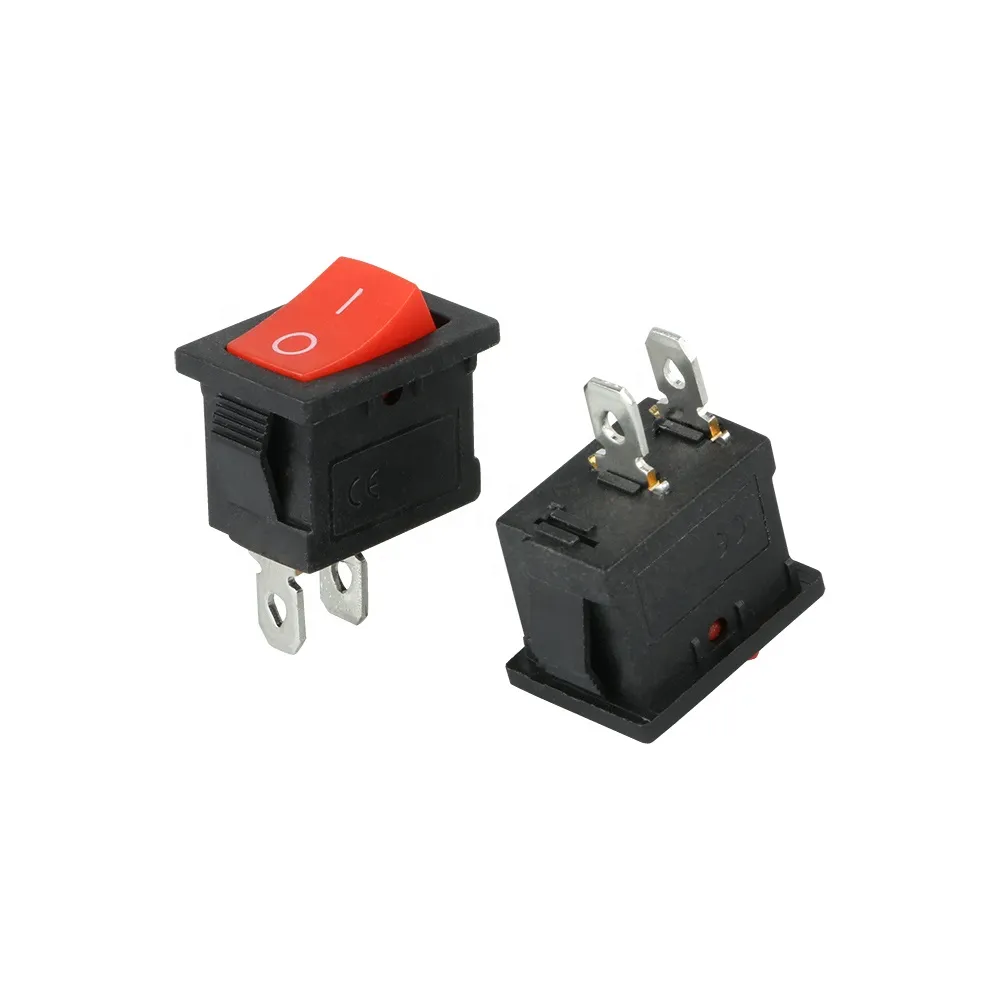 Mini 3A 250V AC Red Rocker Switch – Compact 2-Pin SPST ON-OFF Power Toggle for Small Appliances, Toys, and DIY Projects