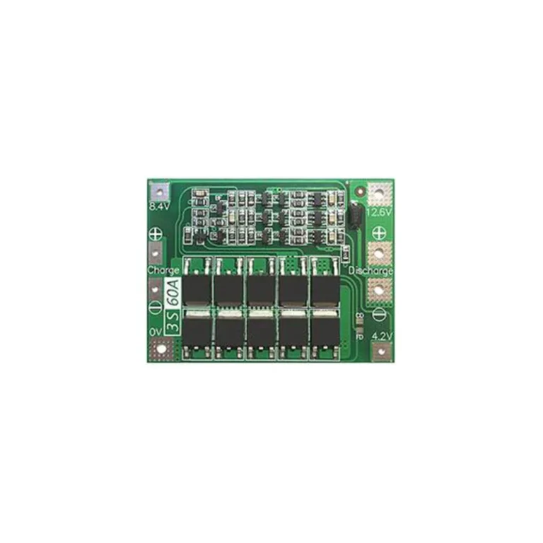 [591144] 3S 60A 18650 Lithium Battery Protection Board (BMS) – 11.1V/12.6V High-Current Protection Module with Balance Charging for Inverters, Robotics, and High-Power Motors