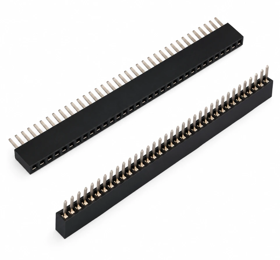 [72551017] 40-Pin 1x40 Female Berg Strip Straight Header