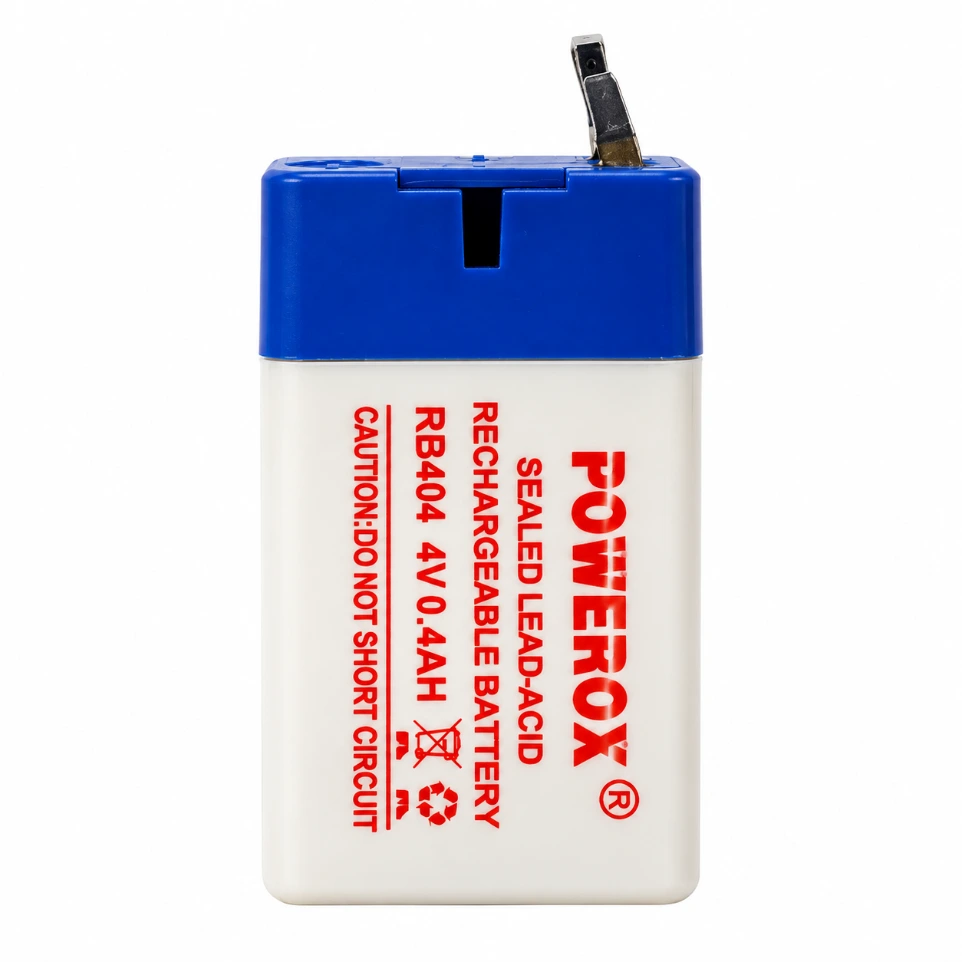 4V 0.4Ah Sealed Lead Acid (SLA) Rechargeable Battery for Slim LED Torches and Mini Electronics