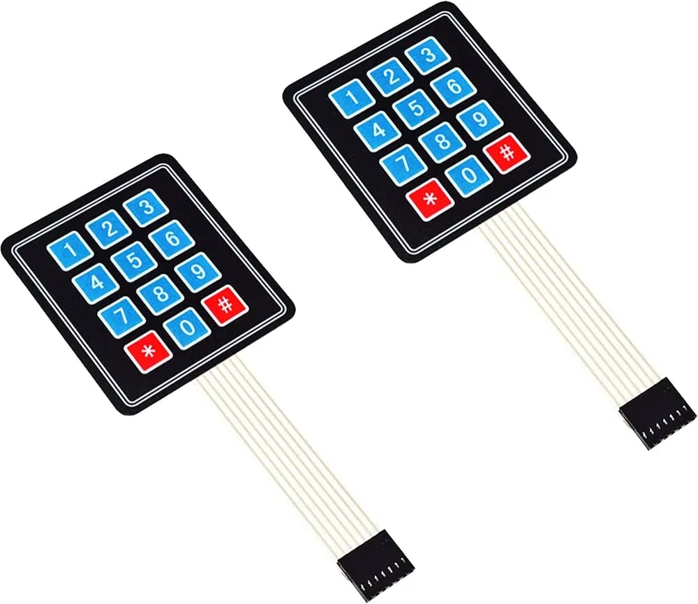 4x4 Matrix Membrane Keypad – 16-Key Ultra-Thin Tactile Interface for Arduino & Embedded Systems