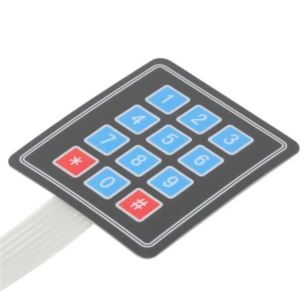 [01651406] 4x3 Matrix Membrane Keypad – 12-Key Ultra-Thin Numeric Interface for Arduino & Industrial Prototyping