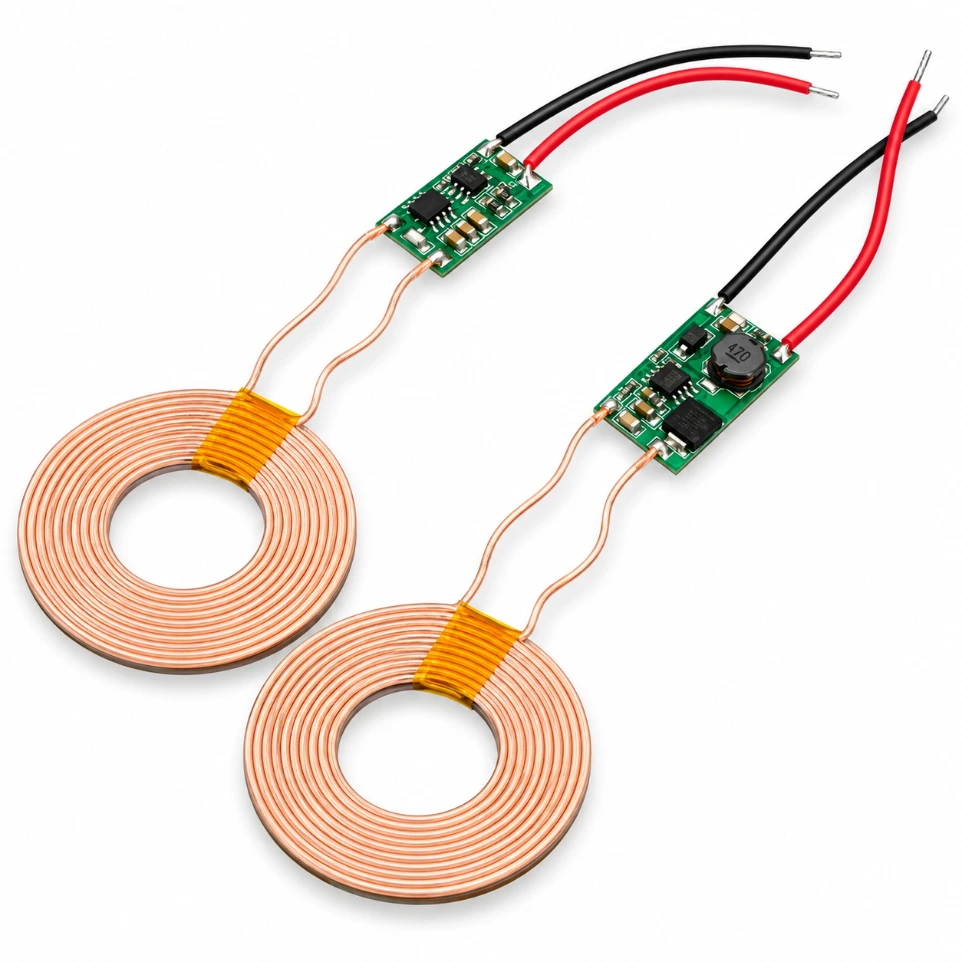 5V 2A Wireless Power Supply Module – High-Current Wireless Charging Transmitter and Receiver Coil Kit