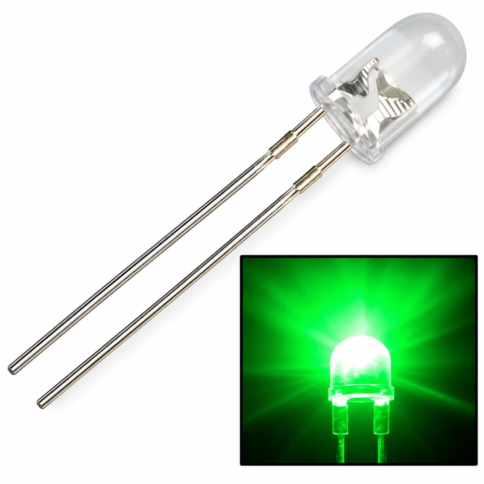 [378601] 5mm DIP LED Green (Pack of 5)