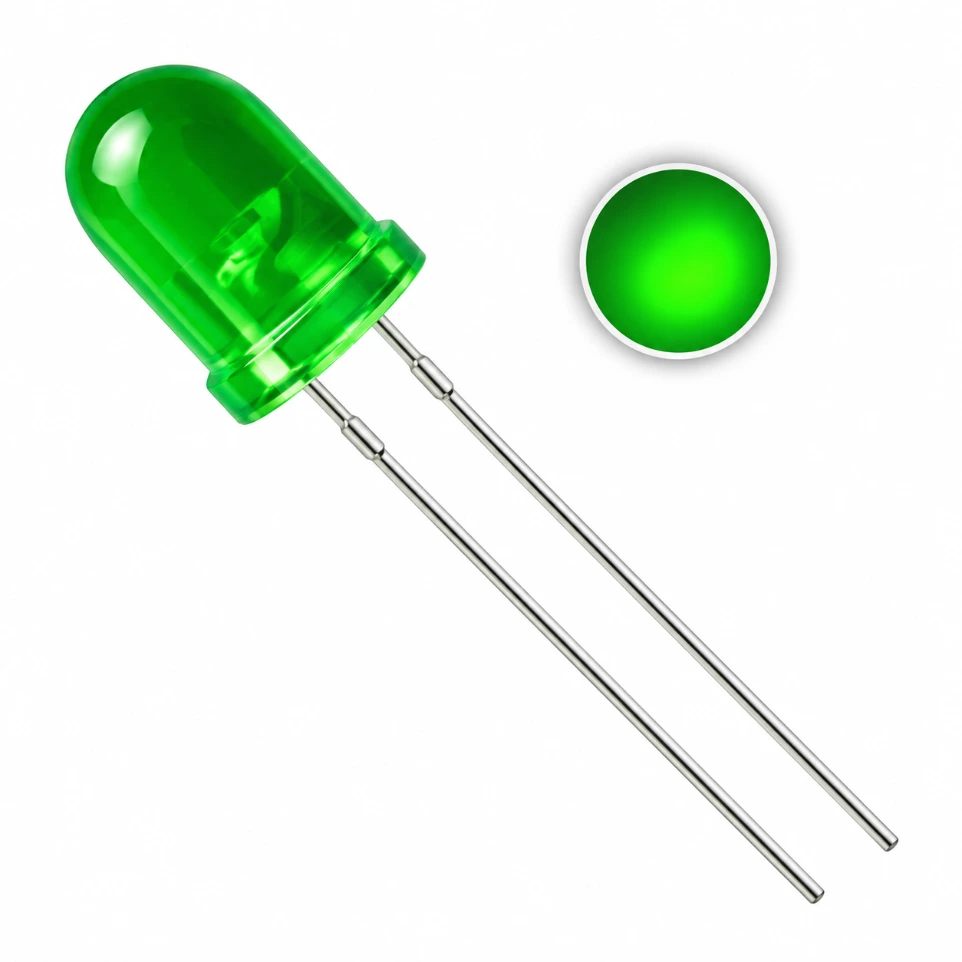 [112233] 5mm Diffused DIP LED Green-Green (Pack of 5)