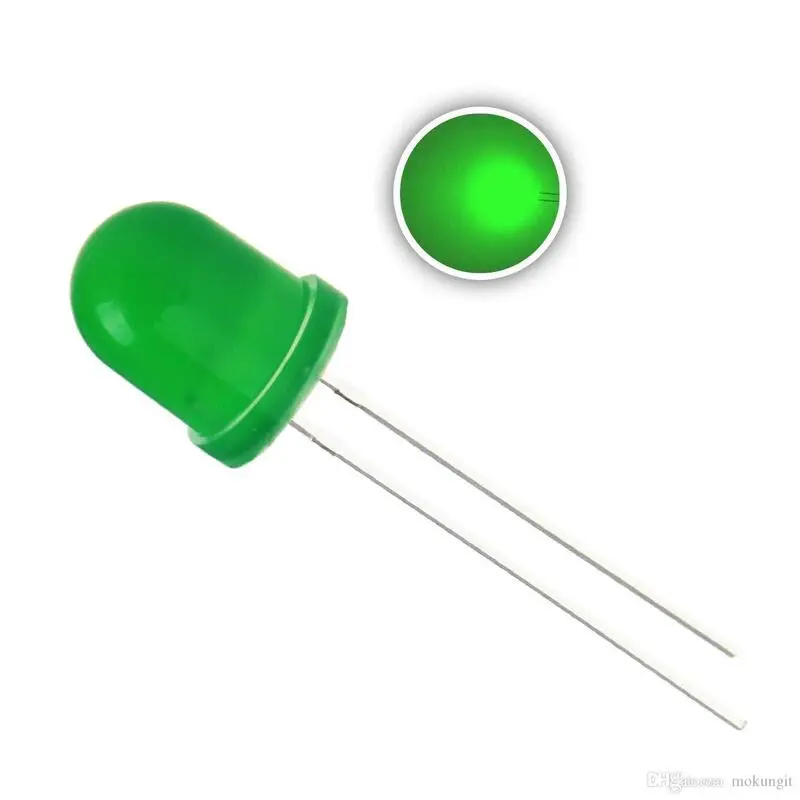 [112233] 5mm Diffused DIP LED Green-Green (Pack of 5)