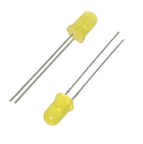 [432122] 5mm Diffused DIP LED Yellow-Yellow (Pack of 5)