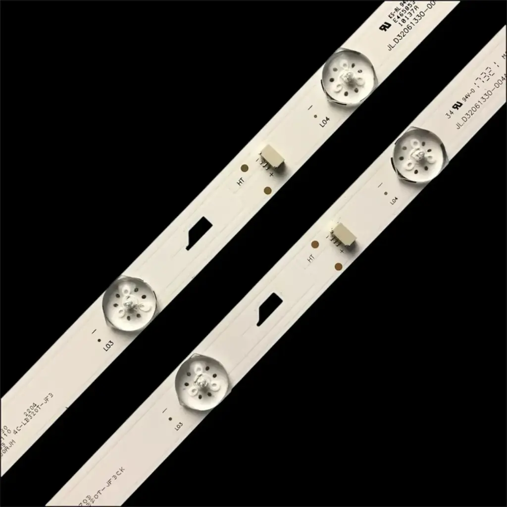 [105007] 32-Inch LED TV Backlight Strip – 54cm Straight Profile with 6 LEDs (3V per LED) – Segmented (3+3) Center Socket Design for Universal TV Repairs