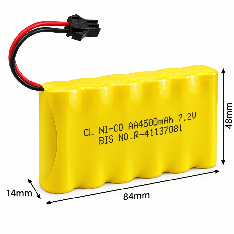 [14896141] 7.2V 5000mAh NiMH High-Capacity Battery Pack with Tamiya Connector for RC Cars and Robotics