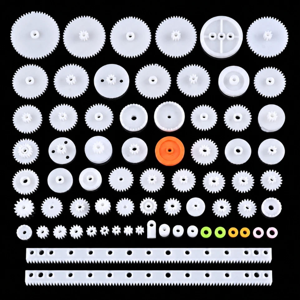 [643819] 75pcs DIY Gear Kit - Plastic Gear Assortment for Robotics