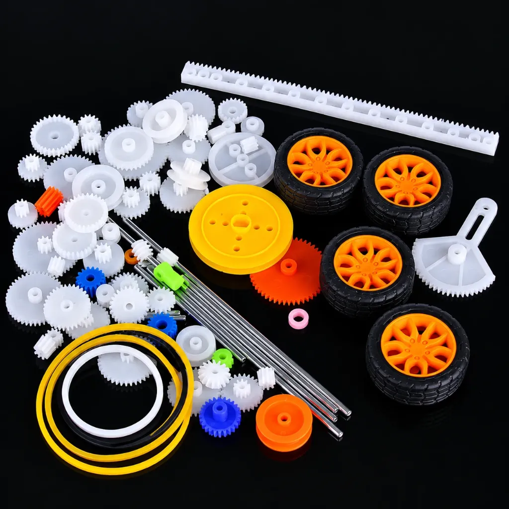 [41985641] 78Pcs Plastic Gear Assorted Kit Set with Various Gear and Axle Belt Bushings for DIY Car Robot Project
